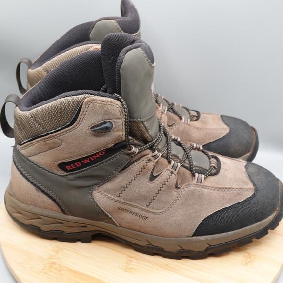 Red Wing Boots Men 10.5D Brown TruHiker Leather Waterproof Ankle High 8670 Flaws - Picture 6 of 13